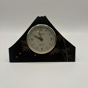 Vintage Seiko mantel clock Asian Inspired Bamboo Birds Design Not Tested